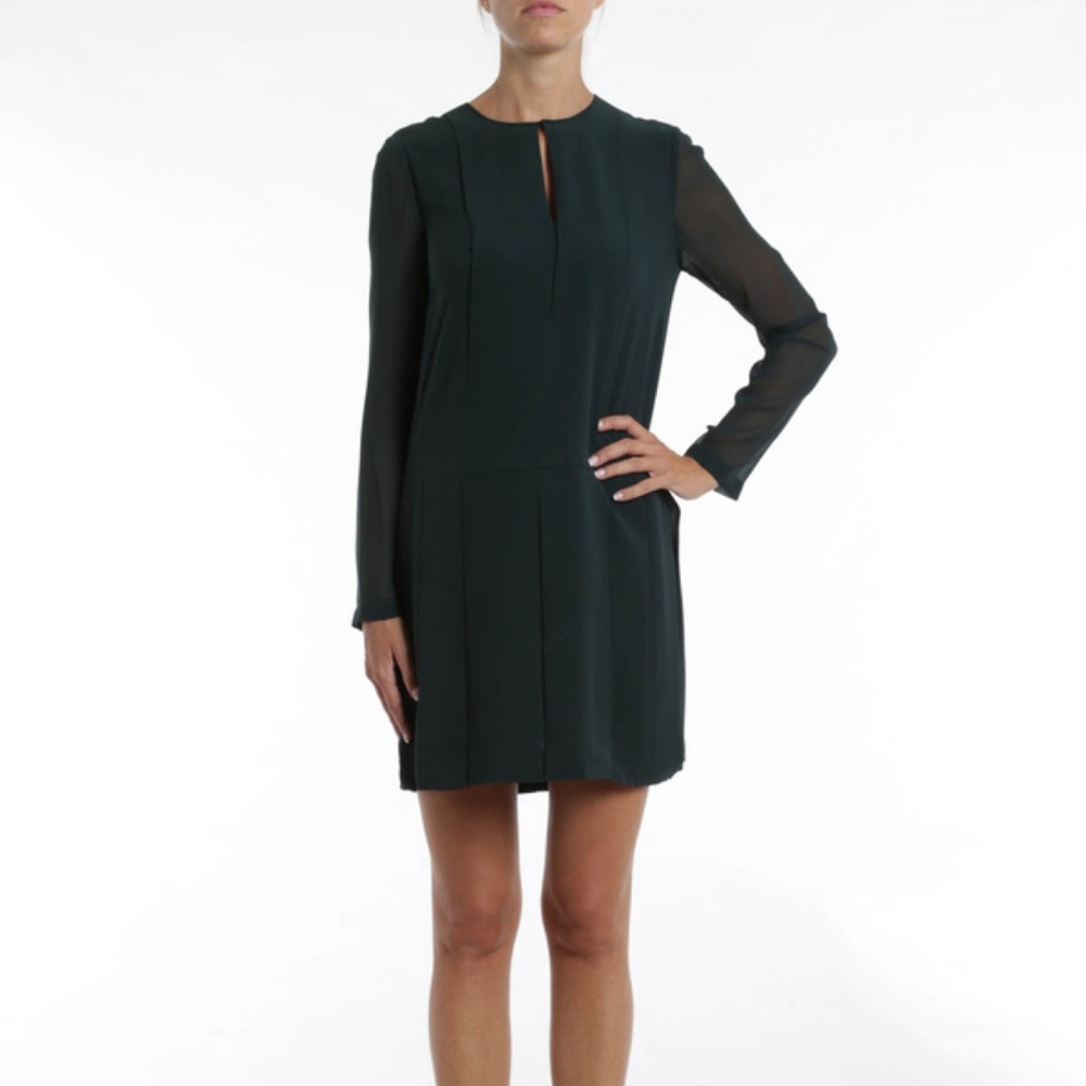 Tory Burch Coral Pleated Front Silk Cocktail Dress